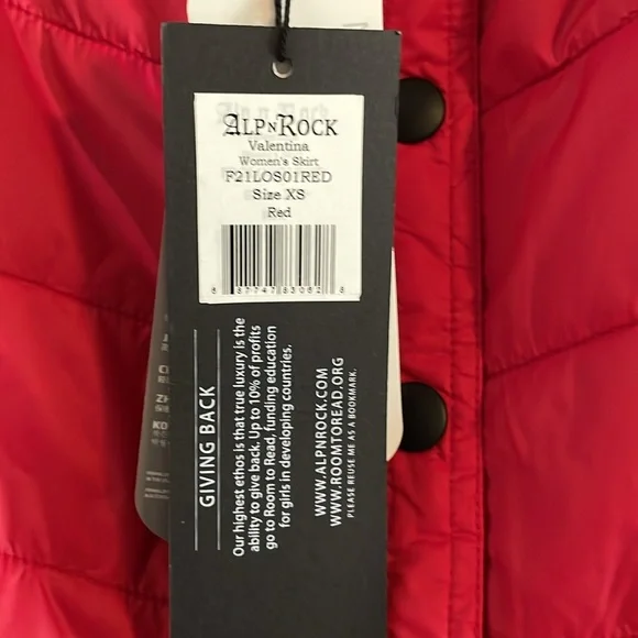 Alp N Rock Valentina Puffer Mini Skirt Women’s Size XS Primaloft Outdoor Red NWT - Picture 10 of 12
